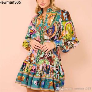 Women Dresses Designer 2024 New Leisure Fashion Printed Shirt Cardigan Style Versatile Dress