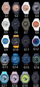 Iced out Watch Sports Digital Quartz's Men's Watch Full Function World Time LED Auto a mano Serie 2100 resistenti all'acqua leggera