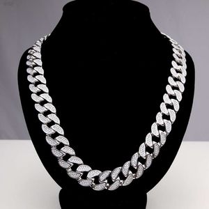 Män smycken Miami Sterling Silver Cuban Link Chain Halsband Moissanite Diamond Prong Hip Hop Iced Out Cuban Choker Halsband