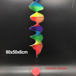 Dekorationen Buntes Holz Wind Chimes Regenbogen Wind Spinner Mobile Chime Rasen Wind Spiral Party Wohnkultur Garten Ornament Dekor DIY Anhänger