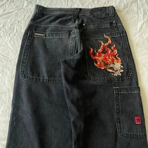 Street poker europei e americani jeans jeans uomini y2k lavato pantaloni a gamba larga oversize retrò pantaloni dritti donne 240426