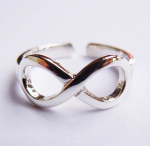 Öppna tillbaka AJUSTABLE RING Sterling Silver Infinity Toe Ring 240426