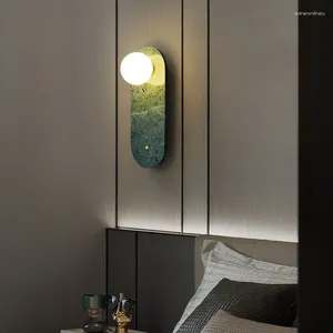 Wall Lamp Nordic Ins Style Lamps LED G9 All Copper Marble For Restaurant Bar Bedroom Modern Contracted Indoor Corridor Lighting