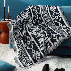 Bohemian Plaid soffa filt dekorativt kast stickat handdukskydd nordisk resesängkläder tapestry manta picknick 240418