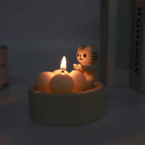 Velas Cartoon Kitten Veller Patrilhas Holdador de luz fofa de aromaterapia de aromaterapia de aromaterapia de gato de gato