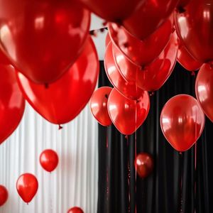 Decoração de festa 200pcs Conjunto de 5 polegadas de látex vermelho para balão de aniversário