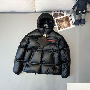 Mens Down Parkas Winter Jacket Hooded Designer Jackets Men Women Couples Windproof Warmth Coat Black Fashion Coats Size Drop Delivery Otfg5