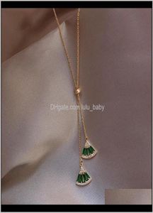 Подвесные ожерелья барокко Изумрудное хрустальное ожерелье женская сеть красная мода Простая нишевая дизайн ювелирных украшений Highlevel Clavicle Chain3219773