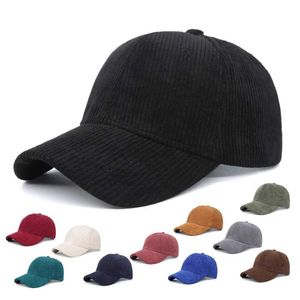 Ball Caps Solid Corduroy Baseball Hat Mens Spring and Autumn Outdoor Warm Leather Unisex Truck Driver Gorilla Hip Hop Retro Q240429