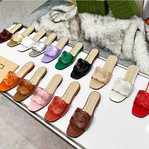 womens summer slipper G slides Ladies Slippers Brand Designer Sandals Flat Heel Fashion Versatile Leather Casual Comfort Flip Flop Size 12