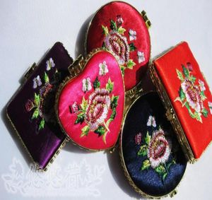 Makeup Mirror Portable Stock Silk Embroidery Double side mix color styles 30pcs 6087808