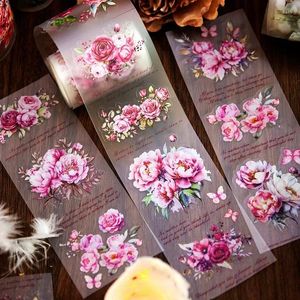 Gift Wrap 3M 1Roll PET Long Cycle Tape Flower Club Blooming Along Road Matte Handbook Material Package Scrapbook 65mm