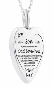 Stainless Steel Cremation Urn Pendant for Ashes for Dad Keepsake Necklace Jewelry Fill Kit Dad Love Son and Daughter1291750