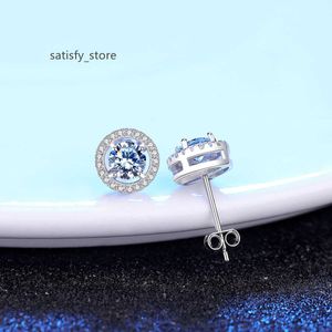 Czcity varumärke smycken enkel skiva charm diamant runda stud earing gra 925 silver moissanite örhänge 925