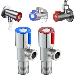 Set Stainless Steel Hot Cold Inlet Valve Toilet Filling Angle Valves Sink Basin Water Heater Faucet for Kitchen Bathroom Accessories