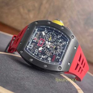 Designer relógios mecânicos relógios masculinos de luxo Sports Sports Series RM011 Grey Titanium liga Automatic Mechanical Watch Edition Limited Edition Watch