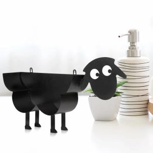 Set Metal Free Standing Toilet Tissue Holder Space Saving Dog Sheep Shaped Roll Paper Decorative Rack Bathroom Product