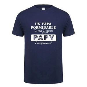 Erkek Tişörtleri Fransızca En Büyük Papa T Shirt Yaz Erkekler Kısa Slve Pamuk Babalar Günü Baba Hediye T-Shirt Adam Tshirt JL-144 T240425