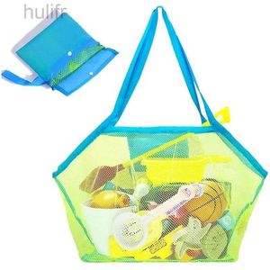 Sand Play Water Fun Mesh Beach Toys Storage Bag Childrens Toy Oversized Beach Bag Backpack Outdoor Foldable Travel Sand Play Pocket Grocery Pouch d240429
