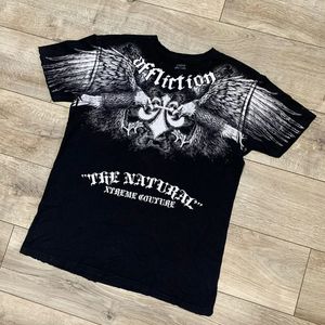 American Street Style HARAJUU HIPHOP DUŻY wzór nadrukowany okrągły szyję ponadgabarytowy gotycki retro tshirt Universal Top 240428