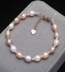 Hand string bracelet Fresh water pearl bracelet meter shaped Pearl Bracelet female adjustable gift for mother goddess1160641