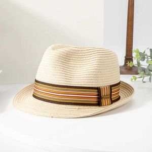 Wide Brim Hats Bucket Hats 2024 Spring/Summer Sunshade St Mens and Womens Top Hat Retro British Jazz Hat Couple Sun Protection Beach J240429