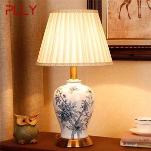 Bordslampor ply modern keramik lampa amerikansk stil vardagsrum sovrum sovrum skrivbord lätt elteknik dekorativ