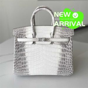 Totes Bag 10A Crocodile Handmade Genuine Leather Skin Himalayan Platinum 25 Pure Handmade Wax Thread Bag High End Handmade Handbag Customization WN-2P9W