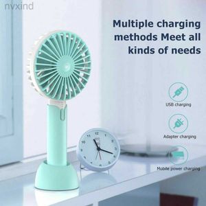 Elektriska fläktar 7-blad borstlös handhållen bärbar fläkt USB-laddningsbar Mute Sound Home Office Desk Fan 1200mAh D240429