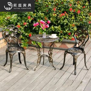 Camp Furniture Outdoor Cast Aluminum Table Chair And Balcony Set European-style Villa Courtyard Garden Iron Leisure