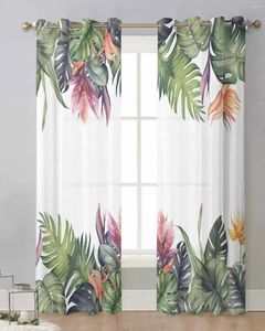 Curtain Summer Tropical Rainforest Plants Modern Tulle Curtains Voile Drapes Sheer Window Bedroom Accessories