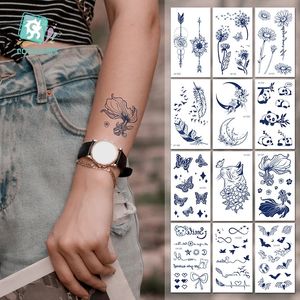 Semipermanent Tattoos Sticker Korean Small Fresh Waterproof Lasting English Letter Tattoo Stickers Body Fake Women Men 240423