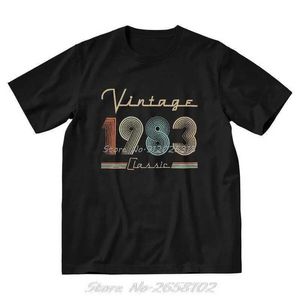 Erkek Tişörtleri Vintage 1983 Sınırlı Edition T-Shirt Mens Grafik Tişört Kısa Slve Pamuk Orijinal 37. Doğum Günü Tshirt Benzersiz T Üstler T240425