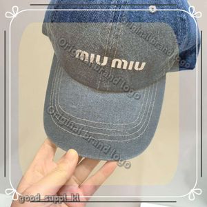 Mui Bag Baseball Caps Designer Högkvalitativ hattar Letter Fashion Baseball Cap Washing Denim Sunscreen Cap Mui Mui Hat 967