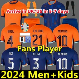 Holandia Memphis Cup 25 EURO European 23 24 Holland Club Jersey Jong Virgil Dumfries Bergvijn 2024 Klaassen Blind de Ligt Men Kit Kit Football Shirt Pean 20