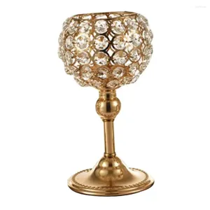 Titulares de velas Crystal Candlestick Glass Tealight Holder Pillar Candelabra Party Wedding