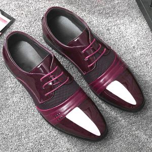 Former PU Leather Men Lace Up Oxfords Wedding Male Dress Shoes for Party Zapatos Para Hombre De Vestir 240428