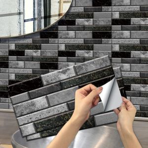 Set Self Adhesive Waterproof Kitchen Bathroom Vinyl Mosaic Peel and Stick Tile Stickers Vintage Home Wall Decoration Removable Decal