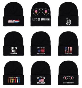 Let039s Go Brandon Black Knited Beanie Hat Cap para homens e mulheres Autumn e Winter Sports Caps7845680