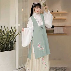 Ethnic Clothing Summer new Ming Dynasty Hanfu womens Adult Costume China fengchaoxian heavy industry embroidery Bijia long shirt waist Ru skirt