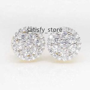 Серьги для шпильки Moissanite Girls 925 Серебряный серебряный серебряный круглый резак лаборатории выращенные бриллианты Моссанитовые женщины мужчины белое золото