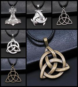 Triquetra Knot Amulet Religious Irish Pendant Scandinavian Circle Trinity Statement Jewelry For Men8891881