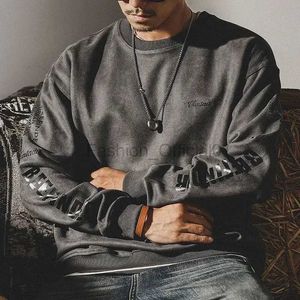 Herrtröjor tröjor tröjor för män topp estetiska kläder pullover solid y2k vintage hoodiess brodered designer ingen helt ny i s lös d240429