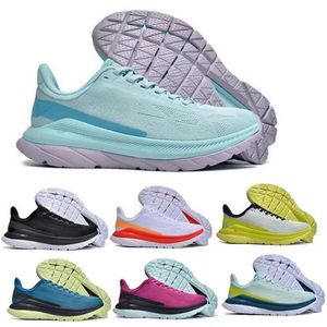 Mens Designer Running Shoes Hok Hola One One Mach 5 4 Run Womans Trainer Sneakers Hike Tennis Blue Coral White Fiesta Black Glass Size 36 - 46