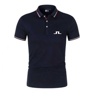 قميص Polos للرجال للرجال الصيفي الصيفي السريع قميص البولو القابل للتنفس الأزياء القصيرة القصيرة J Lindeberg قميص Mens T-Shirt T240425
