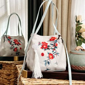 Starożytny styl literacki torba Hanfu w stylu chiński jeden ramię w stanie nadruk hanfu crossbody bajka mała świeża torba tkanin mała kwadratowa torba