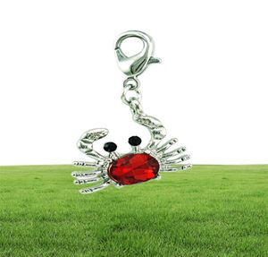 Whole Fashion Floating Lobster Clasp Charms Crystal Crab Animal Pendants DIY Charms For Jewelry Making Accessories1614116