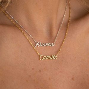 Pendant Necklaces Customized Name Necklace Twist Chain Stainless Steel Rope Chain Personalized Handmade Jewelry GiftWX