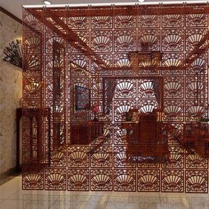 Decorative Figurines Entranceway Door Hanging Screen 29 29cm Wood Carving Vintage Cutout Fashion Partition Modern Brief Decoration Curtain