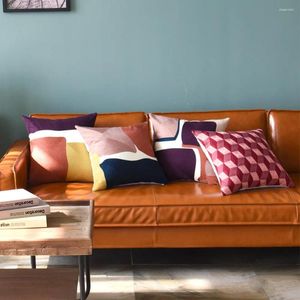 Yastık Akdeniz tarzı renkli atış kasası soyut geometrik kapak kanepe ev dekor pamuklu yastık kılıfı almofadalar